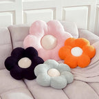 Flower Pillow, Cute Daisy Decorative Pillow for Bed, Soft Home Decor Floor Seating Cushion (Orange, 14.9 Inches)