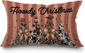 JINYO Howdy Western Christmas Tree Pillow Covers 12x20, Western Christmas Decor, Coquette Leopard Cow Print Xmas Tree Cowgirl Lumbar Pillow Covers for Girls Room Dorm Apartment