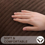 Simmore Decorative Throw Pillow Covers 18x18 Set of 2, Soft Natural Plush Flannel Double-Sided Fluffy Couch Pillow Covers for Sofa Living Room, Brown
