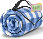 TigeJoy Extra Large Picnic Blanket Waterproof Foldable 80''x118'', Outdoor Picnic Mat Beach Blanket Sandproof for Park, Grass, Travel, Hiking, Camping Essentials, Gingham Picnic Blanket