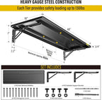 2pack-1.3x4ft Adjustable Rail Type Folding Storage Rack Shelf, Suitable for Garage, Storage Room, kitchens Wall Shelf Garage Storage Rack Floating Shelves, Wall Mounted Folding Table(2pcs-Black)