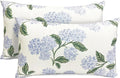 Decorative Throw Pillow Covers Set of 2 White Hydrangea Pillow Covers 12x20 inch Super Soft Short Plush Square Floral Throw Pillows,Farmhouse Outdoor Pillow Covers for Couch Living Room