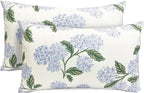 Decorative Throw Pillow Covers Set of 2 White Hydrangea Pillow Covers 12x20 inch Super Soft Short Plush Square Floral Throw Pillows,Farmhouse Outdoor Pillow Covers for Couch Living Room