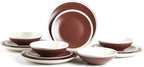 Rock Ridge Speckled Stoneware Dinnerware Set (12pc Set, Brown and Ivory)
