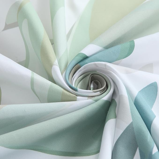 Fabric Shower Curtain, Sage Green Plant Botanical Eucalyptus Leaves Print Shower Curtains for Bathroom, 72" W x 72" H