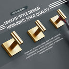 KOKOSIRI Robe Hooks Bathroom Towel Coat Hook for Bath Kitchen Wall 3 Pack Brushed Gold Stainless Steel B1013BG-P3