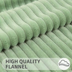 Simmore Decorative Throw Pillow Covers 22x22 Set of 2, Soft Natural Plush Flannel Double-Sided Fluffy Couch Pillow Covers for Sofa Living Room, Sage Green