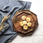 Set of 2 Acacia Wood Charcuterie Boards Round Wooden Serving Tray Fruit Platter Decor Trays Serving Ware Food Dish Serving Platters Cheese Board Square Party Trays Charger Plate Hosting Essentials