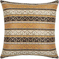 Decorative Retro Throw Pillow Covers Mustard Yellow and Black Kilim - 18 x 18 Inches Pillows, Boho Room Decor for Couch, Bohemian Square Case for Farmhouse, Ethnic, for Window Seat