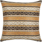 Decorative Retro Throw Pillow Covers Mustard Yellow and Black Kilim - 18 x 18 Inches Pillows, Boho Room Decor for Couch, Bohemian Square Case for Farmhouse, Ethnic, for Window Seat