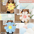 Sioloc Flower Shaped Throw Pillow - Butt Cushion & Seating Cushion, Cute Room Decor & Plush Pillow for Bedroom Sofa Chair (White, 29.5" )