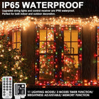 Decute 300LED Christmas Tree Lights Outdoor Indoor String Lights 108FT Extendable, 11 Modes 4 Colors Changing Waterproof Twinkle Fairy Lights Party Decor with Timer Remote(Warm White & 3 Multicolors)