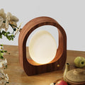 JESLED Rechargeable Cordless Table Lamp, Touch Control 3-Color Dimmable Bedside Lamp, Small Nightstand Lamp with Wooden Retro Design for Bedroom Ambient Lighting