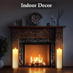 14" x 4" Large Outdoor Candles, Waterproof Flickering LED Flameless Candles with Timer, Battery Operated Candles with Remote Control Realistic Fake Pillar for Patio Porch Lanterns, Ivory 2 Pack