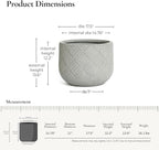 LuxenHome 17.5-Inch Dia Round Concrete Planters, Large Outdoor Indoor Decorative Plant Pots with Drainage Holes and Rubber Plug, Modern Gray Glen Woven Pattern Flower Pot Planter for Home Garden Patio