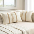 MIULEE Set of 2 Neutral Boho Decorative Lumbar Pillow Covers 12x20 Inch Farmhouse Rustic Couch Throw Pillows Modern Cotton Cushion Covers Retro Cute Macrame Woven Home Decor for Bed Sofa Chair