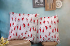CAPSCEOLL 2PCS Red Soft Throw Pillow Covers 18X18Inch Christmas Celebration White Winter Xmas Year Bed Pillow Covers for Bedroom Sofa Living Room Soft Pillow Covers