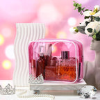 Weewooday 12 Pieces Clear Makeup Bags Cosmetic Storage Bags PVC Zipper Pouches Travel Waterproof Makeup Plastic Case for Women Organizing Toiletries Traveling Bathroom(Medium,Hot Pink)
