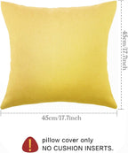 Boao 4 Pack Christmas Decorative Outdoor Waterproof Throw Pillow Covers Square Patio Balcony Garden Waterproof Cushion Case PU Coating Pillow Shell for Couch Bed Patio Sofa, 18 x 18 Inch(Yellow)