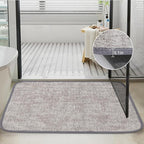 Bath Mats 30x20 Non-Slip Absorbent Bathroom Rug, Quick Dry Machine Washable Shower Tub Mat with Rubber Backing, Soft Floor Carpet for Bathroom Decor Bark Light Gray