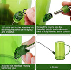 Plastic Watering Can - with Long Spout - 1/4 Gallon - 34 Oz - Green