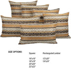 Kilim Throw Pillow Covers Mustard Yellow and Black - 20 x 20 Inches Boho Decor for Couch, Decorative Pillows, Bohemian Outdoor Case for Farmhouse, Cushions for Living Room, Patio