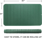 Silicone Dish Drying Mat for Multiple Usage,Easy clean,Eco-friendly,Heat-resistant Silicone Mat for Kitchen Counter or Sink,Refrigerator or Drawer Liner Green 4XL 32 inches x 18 inches