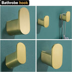 RANDOM Brushed Gold Towel Hook - SUS304 Stainless Steel Gold Hooks for Wall - Bathroom Wall Mounted Hand Towel Holder Robe Hook Coat Hook (2 Packs).96026-8BG