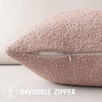 MIULEE 20x20 Inch Decorative Pillow Covers for Couch Bed Set of 2 Textured Boucle Neutral Winter Throw Pillows Pink Accent Solid Cushion Pillowcases Sofa Livingroom Home Decor