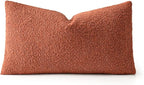 MIULEE Fall 12x20 Inch Textured Boucle Throw Pillow Cover Burnt Orange Accent Solid Lumbar Pillow Case Decorative Soft Pack of 1 Couch Cushion Chair Sofa Bedroom Livingroom Home Decor