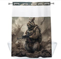 Cute Squirrel Shower Curtain Abstract Anime Theme Shower Curtain with Snap in Fabric Liner Set, Detachable Liner, See Through Mesh Top Window, Waterproof Washable 72" W x 74" H