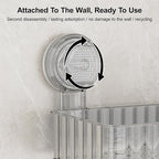 Shower Caddy Suction Cup Bathroom Shower Organizer for Bathroom Storage Home Decor & Kitchen No Drilling Large Capacity Removable and Reusable Shower Shelves for Inside. (clear, square)