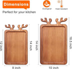 Renawe Large Acacia Wood Platter for Christmas Charcuterie Board Festive Fruit Veggie Trays Wooden Cheese Board Xmas Kitchen Decor Gift Holiday Cookie Platters Food Serving Dish Plate Christmas Tray