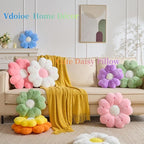 Flower Throw Pillow, Cute Daisy Cherry Blossom Flower Shaped Blue Throw Pillow 19.6In Blue Floor Cushion for Home Bedroom Sofa Chair Couch Decor