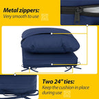 AAAAAcessories Outdoor Deep Seat Cushions, Waterproof, Fade-Resistant Patio Furniture Replacement Cushions, 24" x 24" x 5", Set of 2, Navy Blue