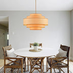 Farmhouse 26" Large Drum Rattan Chandelier 6-Lights Vintage Boho Rattan Chandelier Retro Vintage Bamboo Drum Chandeliers for Dining Room, Kitchen Island, Living Room, Bedroom