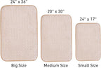 Bath Mats 36x24 Non-Slip Absorbent Bathroom Rug, Quick Dry Machine Washable Shower Tub Mat with Rubber Backing, Soft Floor Carpet for Bathroom Decor Waffle White