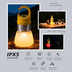 NxyznmqlCamping Essentials, Rechargeable Waterproof LED Color Changing Light, Waterproof Portable Light with Bottle Adapter, Outdoor Emergency Light (Yellow)