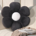 17.7 Inch Black Flower Pillow – Daisy Shaped Cute Decorative Throw Pillow, Soft Floral Seating Cushion Floor Pillows for Sofa, Bed, Chair & Room Decor