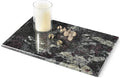 Koville Natural Marble Cutting Board for Kitchen Counter, 12" x 8" x 0.4" Real Stone Slab Marble Cheese Board for Home Decor, Granite Pastry Boards Granite Cutting Boards Candle Plate - Black Fantasy