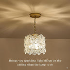 Gold Glass Pendant Light 1-Pack Modern Flower Small Ceiling Pendant Lighting 1-Light for Kitchen Island Sink Dining Room Bedroom Entryway Hallway, E26
