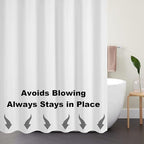 Boho Shower Curtain Set, Waterproof Fabric Shower Curtains, Luxury Hotel Style, Waffle Texture, Heavy Duty, Extra Long Bath Curtain, No Hook, Bathroom Decor, 72x78 Inch, White