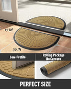 tchdio Door Mat Outdoor Indoor Entrance Doormat-Semicircular Durable Rubber Non Slip Front Door Mat for Outside Inside Entry Entryway Dirt Trapper WelcomeMat for Muddy Paws and Shoes-Yellow 17”x30”