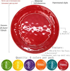 KX-WARE Melamine Plates set -10inch 6pcs 100% Melamine Dinner Plates for Everyday Use, Break-resistant and Lightweight, MultiColor