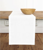 Solino Home Linen White Table Runner 132 Inches Long - 100% Pure Linen Extra Long Table Runner 14 x 132 Inch for Fall, Autumn, Halloween, Thanksgiving, Christmas, Holiday - Fete