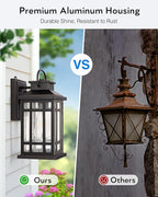 ORB Dusk to Dawn Outdoor Lighting, Oil Rubbed Bronze Exterior Light Fixtures, 100% Aluminum Anti-Rust Waterproof Modern Outside Lights for House, Porch, Garage, Front Door, Easy-to-Install