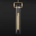 Modern Knurled Brass Kitchen Island Pendant Light,Gold 21.6'' 1-Light Long Glass Island Pendant Lights,Lrage Farmhouses Pendant Light, for Kitchen,Dining Room,Bathroom,Bulb Included