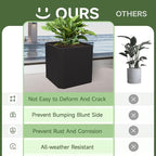 Steel Planter Box-24"x24"x24"-Large Square Planter Box-Outdoor Indoor-Cube Steel Planter Heavy Duty Black Metal Planter Flower Pot Commercial Residential for Home Garden Porch Hotel Patio