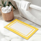 GRANNY SAYS Microfiber Bathroom Rugs Non Slip Washable, Water Absorbent Bathroom Mats for Tub Non Slip, Soft Bath Mats for Floor & Shower, Bath Rug, 16" x 24", Black Bath Rug, Yellow
