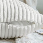 MIULEE Winter Pack of 2 Corduroy Soft Soild Decorative Square Throw Pillow Covers Set Cushion Cases Pillowcases for Sofa Bedroom Couch 18 x 18 Inch Pure White